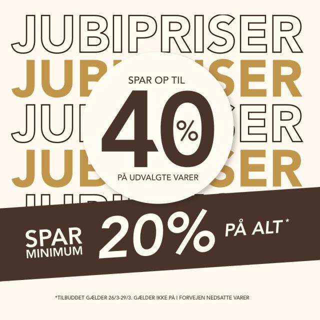 🎈🎉65 års jubilæum - SPAR MINIMUM 20 % PÅ ALT