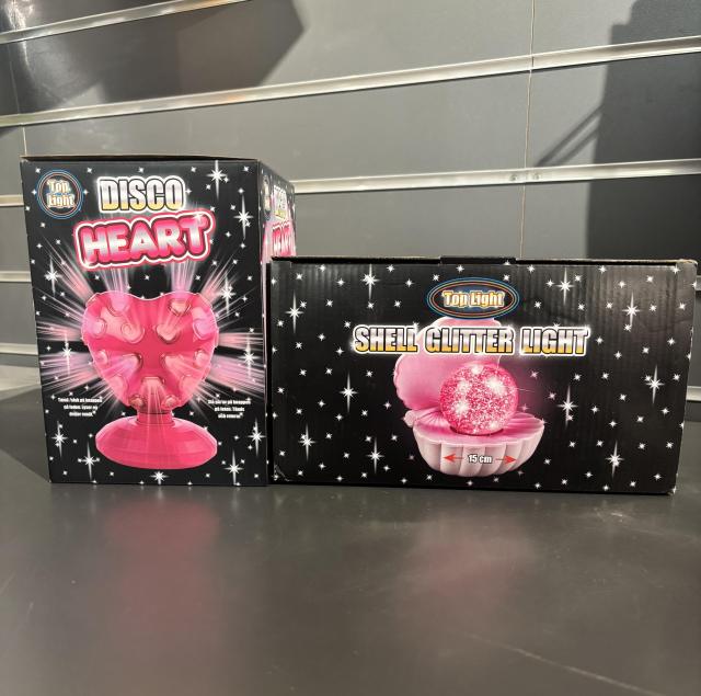 DISCO HEART & SHELL GLITTER LIGHT