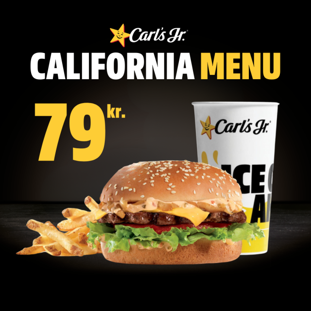Califorbia cheeseburger mellem menu