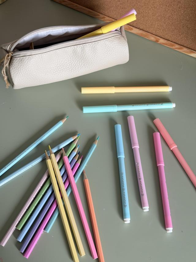 Pastel farveblyanter og tusser🩵🩷