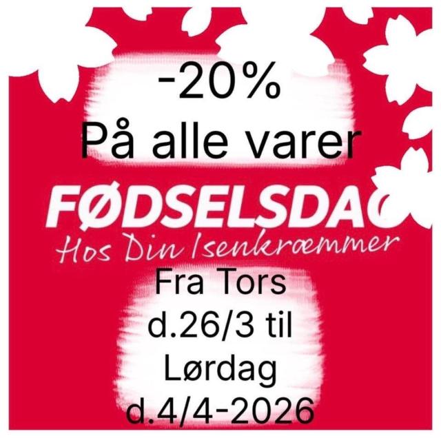 -20 % på ALLE varer🇩🇰😀🇩🇰