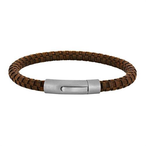 Armbånd Brun Kalveskind Stål | Son of Noa