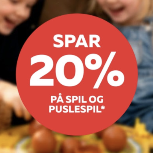Spar 20% på børnespil og puslespil* 🧩