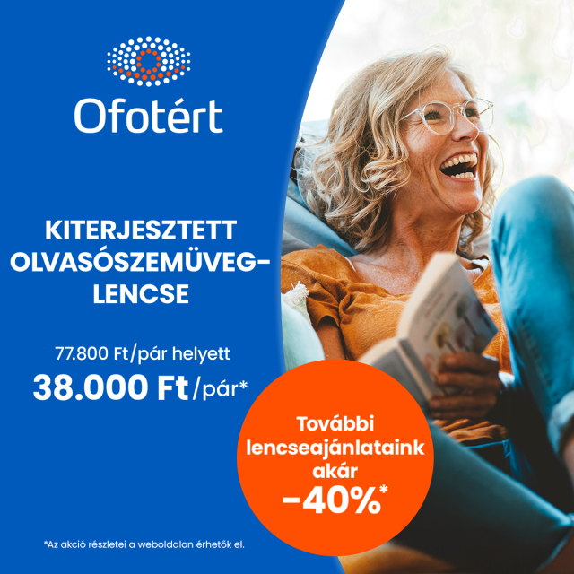 Kiterjesztett olvasószemüveg-lencse