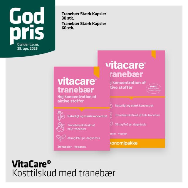 Godt tilbud på Vitacare med tranebær