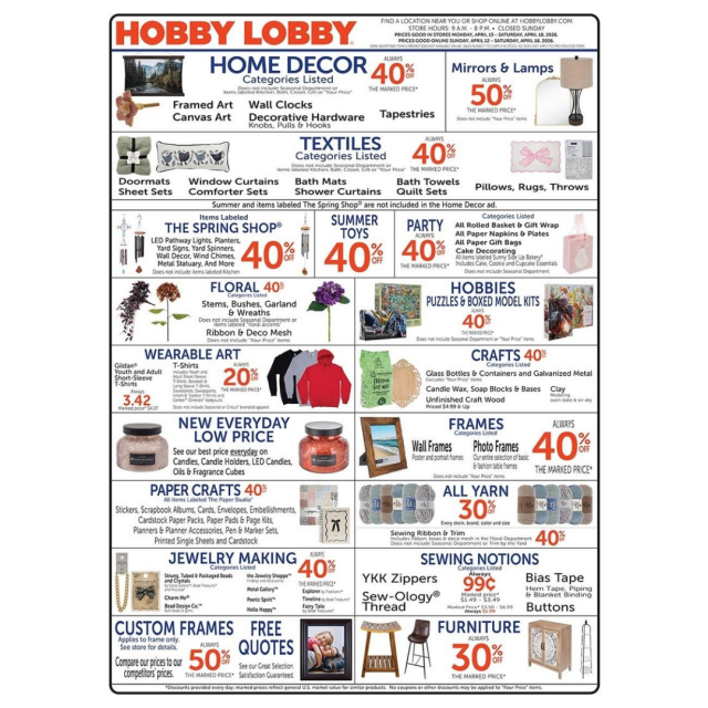 Hobby Lobby Weekly Ad 