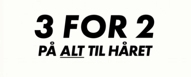 3 for 2 på ALT til håret