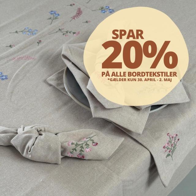 Spar 20 % på bordtekstiler ✨
