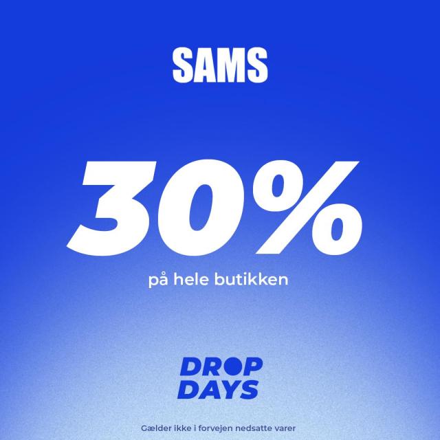 Spar 30% på hele butikken