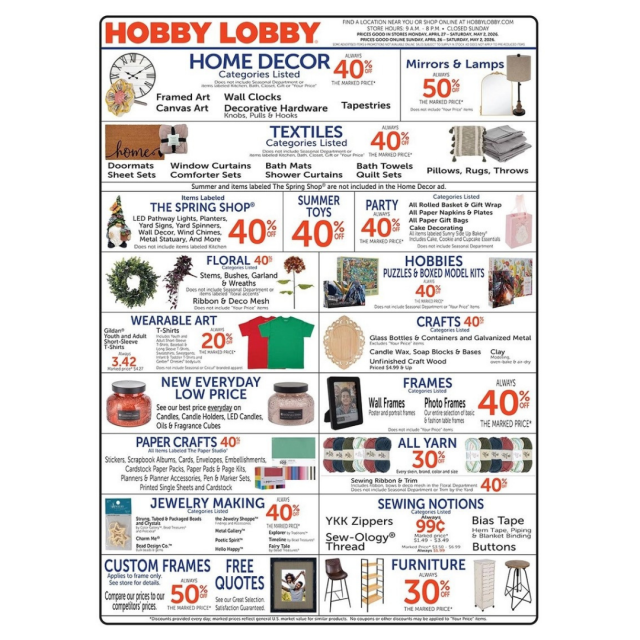 Hobby Lobby Weekly Ad
