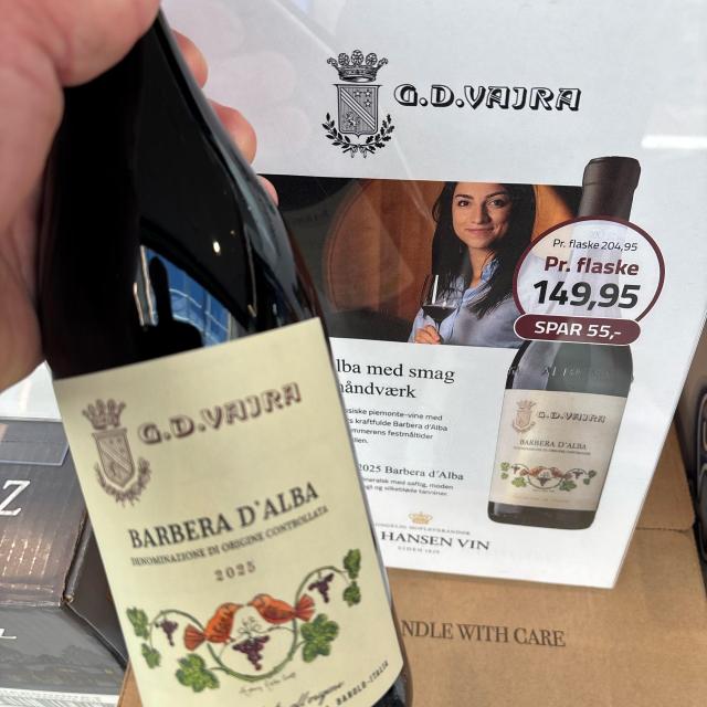 Fremragende Barbera d’alba , økologisk dyrket, fra G.D.Vajra