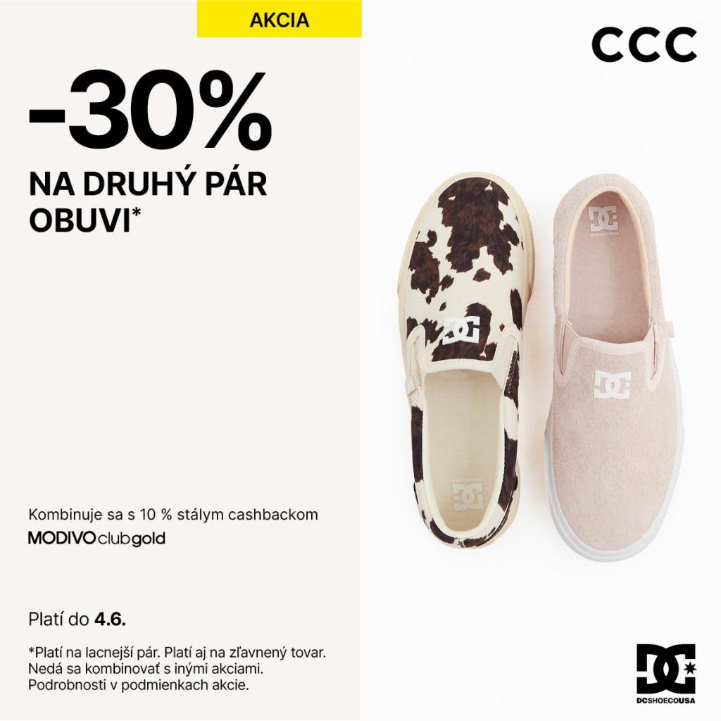 -30 % na 2. pár obuvi v CCC