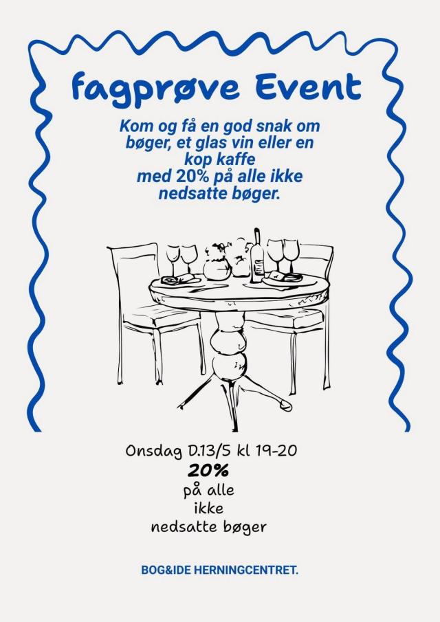 Kl. 19.00 - 20.00 -Event ifbm. vores elevs fagprøve