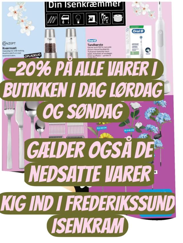 Vi giver -20% på ALLE varer i butikken😀