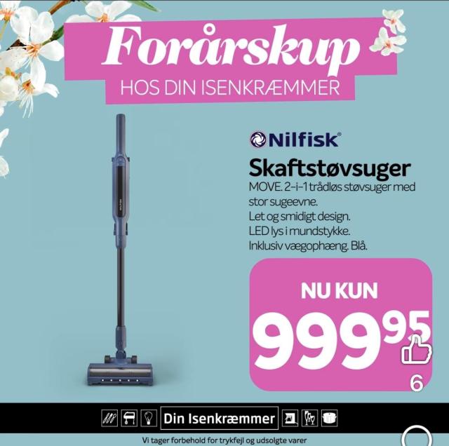 Opladelig Nilfisk skaftstøvsuger