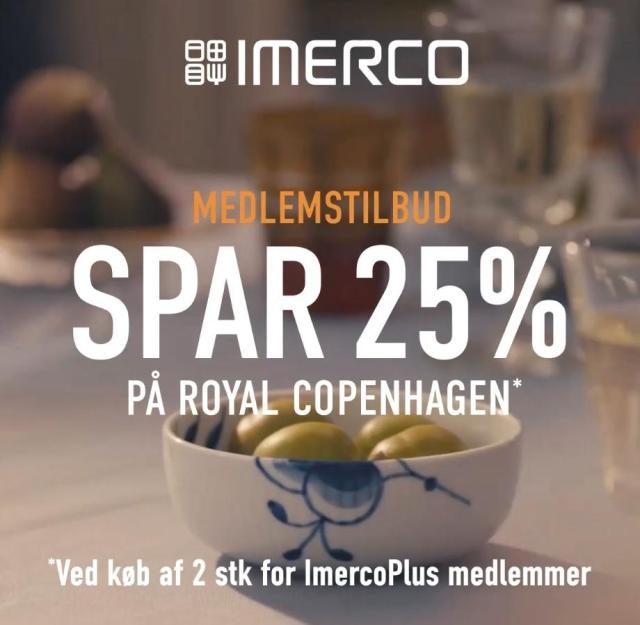 SPAR 25% på Royal Copenhagen* ved køb af 2 stk. 