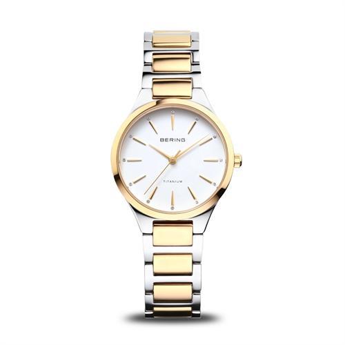 Classic dameur poleret bicolor guld/stål | Bering Time