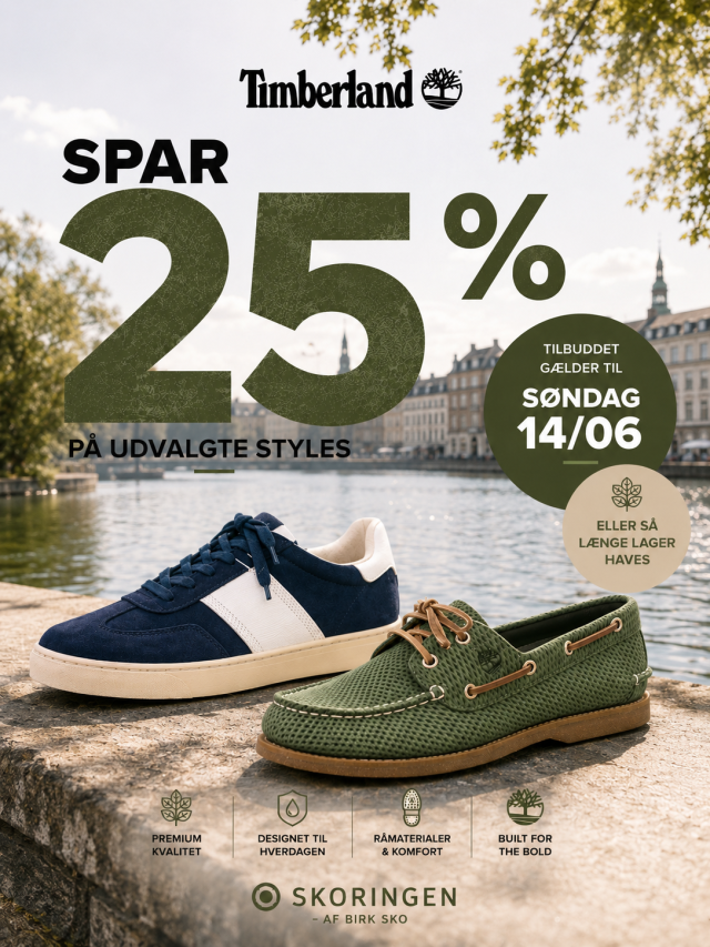 Spar 25% på udvalgte Timberland styles 🌿