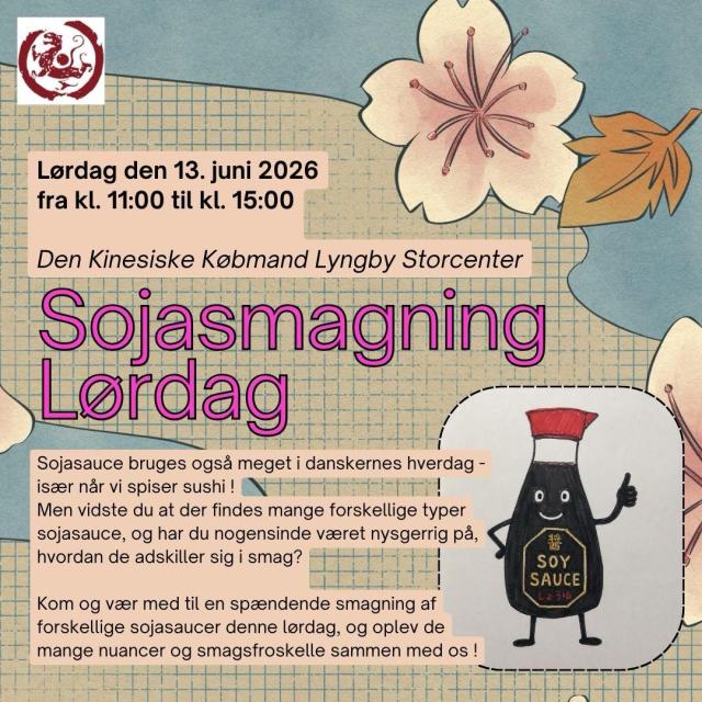 Sojasmagning Lørdag hos Den Kinesiske Købmand!