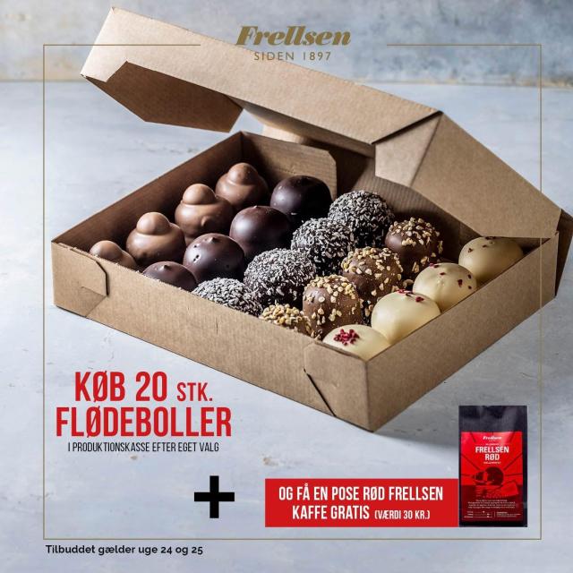Køb 20 flødeboller få en gratis 200g. kaffepose