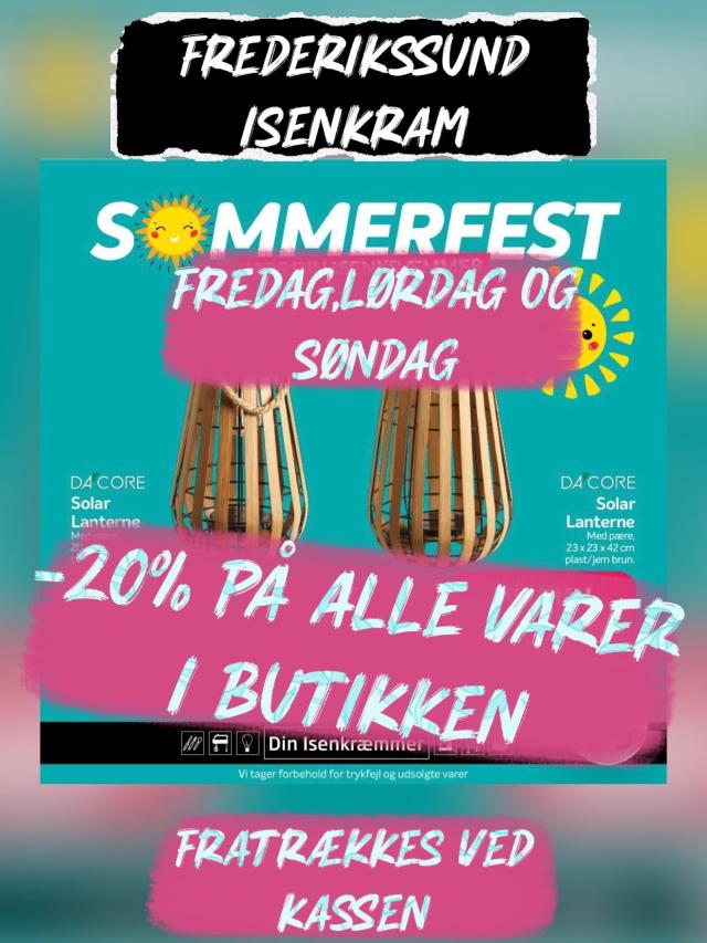 Sommerfest  og -20% hos os 😁