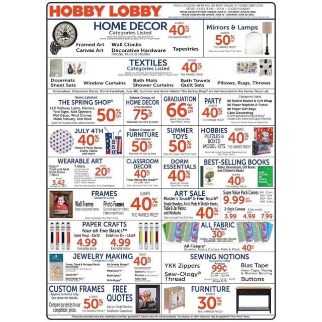Hobby Lobby Weekly Ad