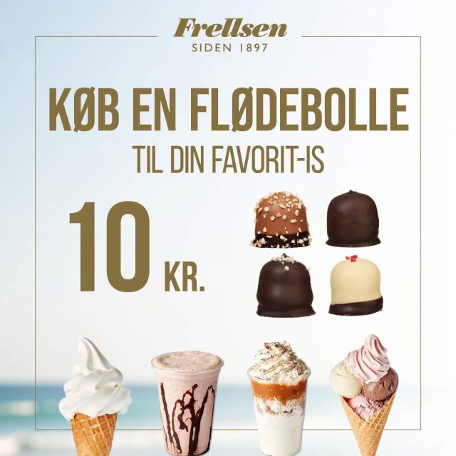 Tilkøb en flødebolle til din is for kun 10kr