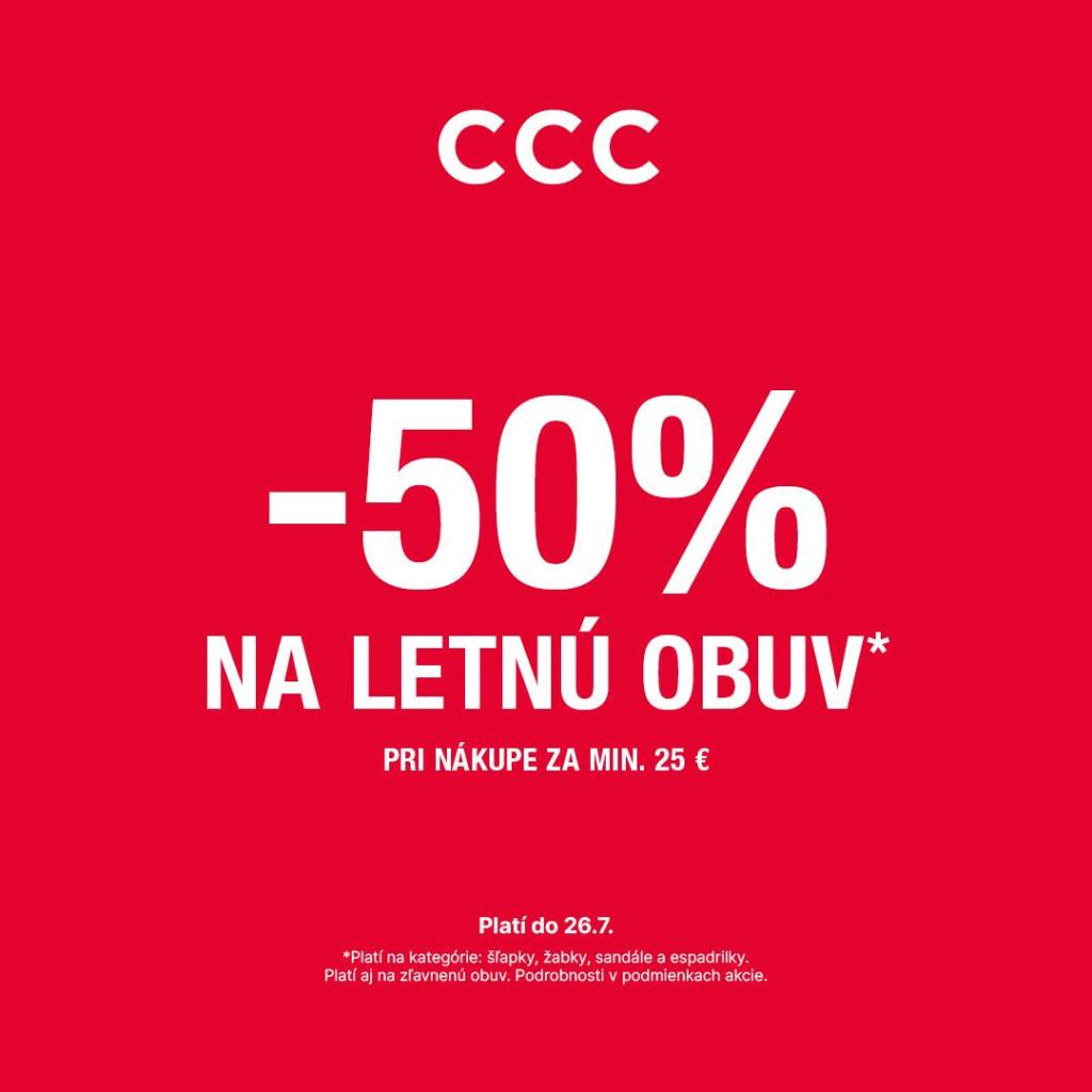 -50 % na letnú obuv v CCC!