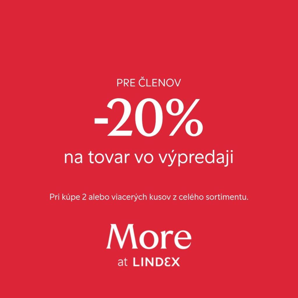 20% zľava na tovar vo výpredaji