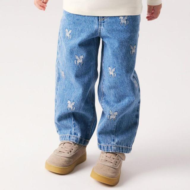 BARREL-FIT GLITTER JEANS