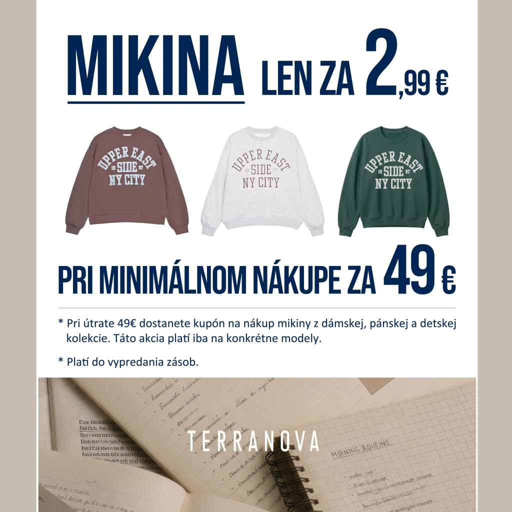 Mikina len za 2,99€