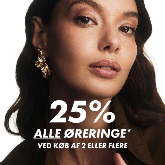 25% på alle øreringe ved køb af 2 par eller flere *