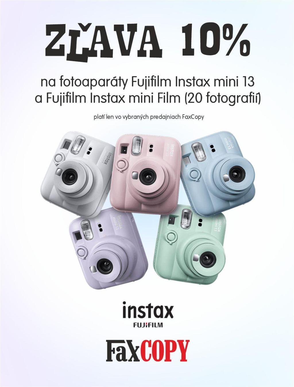 ZĽAVA 10% na Fujifilm Instax mini*