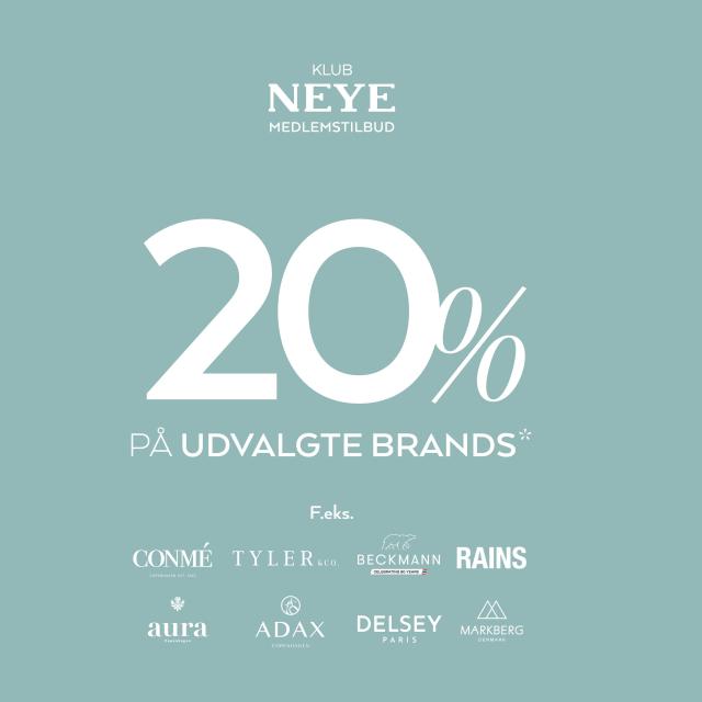 20% PÅ UDVALGTE BRANDS😊