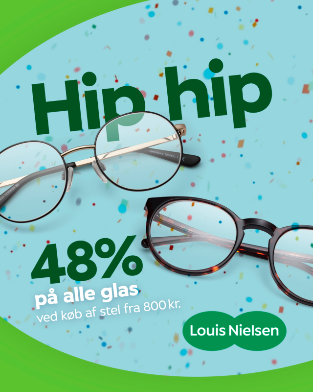 Få 48% på alle glas ved køb af stel fra 800 kr.