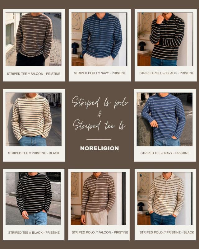 🤎💙🖤🤍STRIPED TEE & POLO 🤎💙🖤🤍
