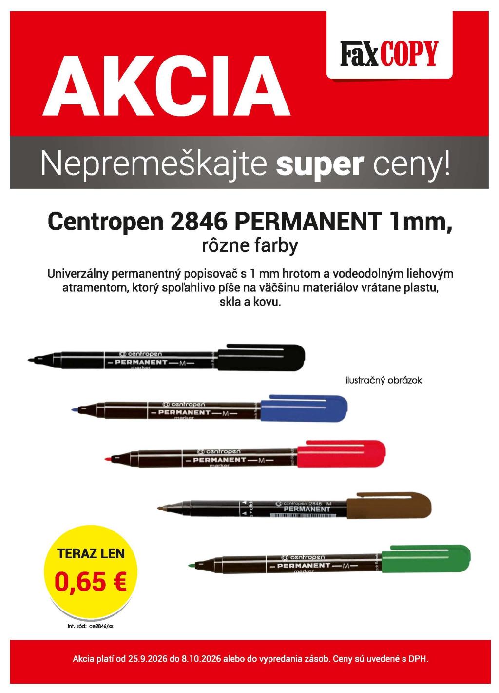 Centropen Permanent, 1mm hrot za 0,65€