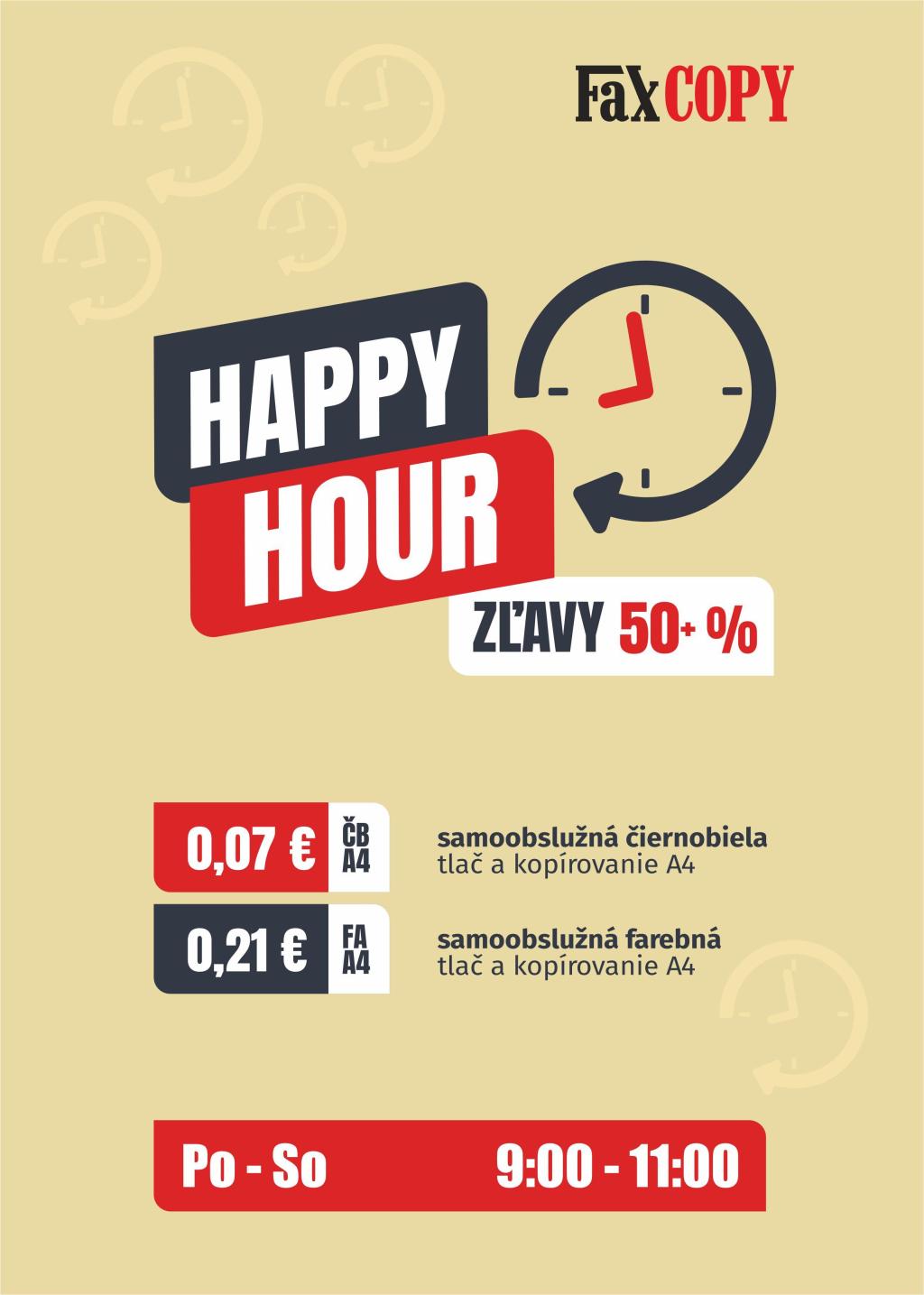 Happy Hour 50% zľava na samoobslužnú tlač