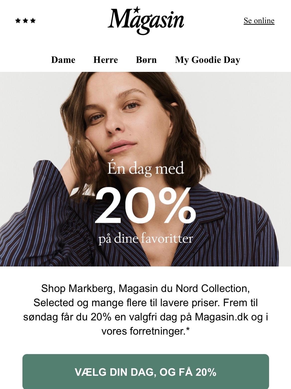 Shop nu  20&percnt; p&aring; t&oslash;j&comma; sk&oslash;nhed og bolig