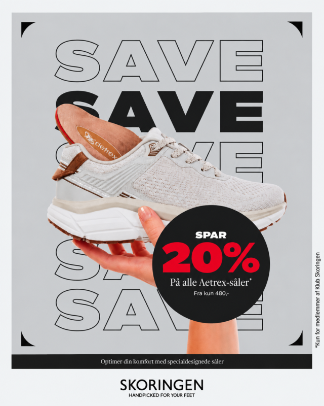 Spar 20% på alle Aetrex-såler! 👣