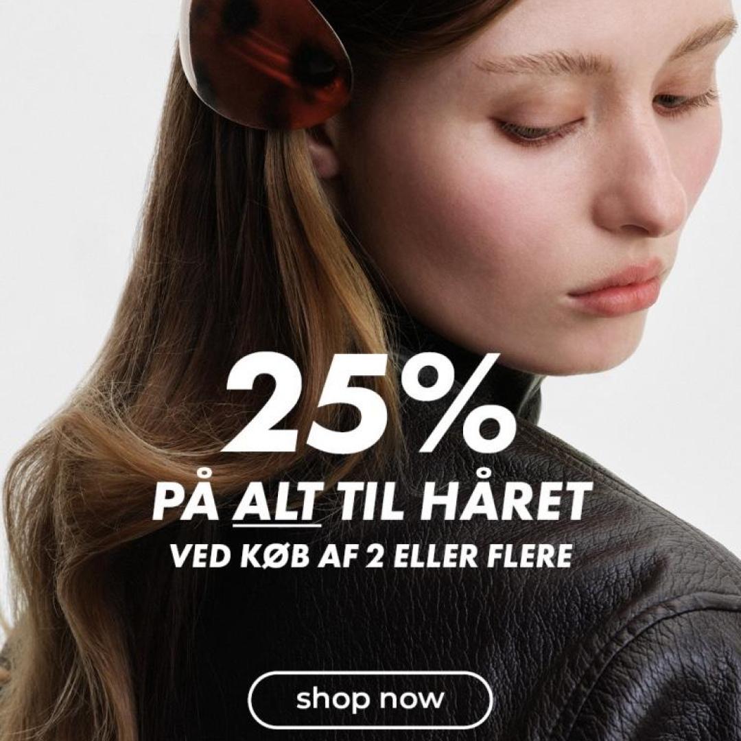 🤩 Køb min 2 hårprodukter, og få 25 % på begge.