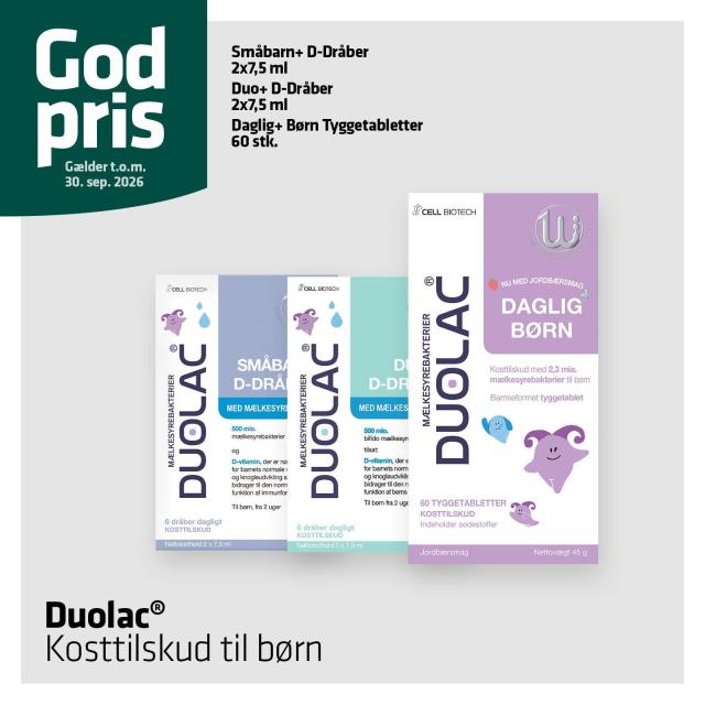 Godt tilbud på mælkesyrebakterier til børn