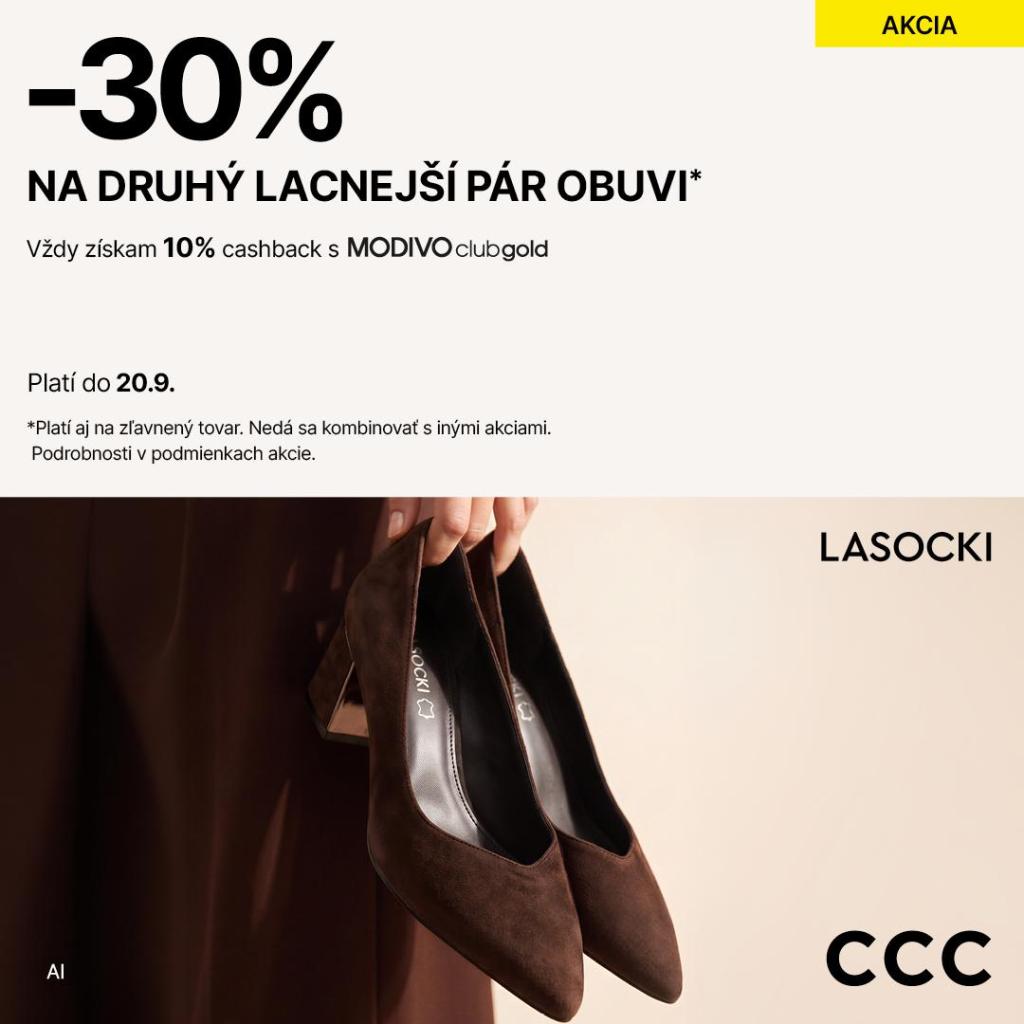 -30 % na druhý lacnejší pár v CCC!