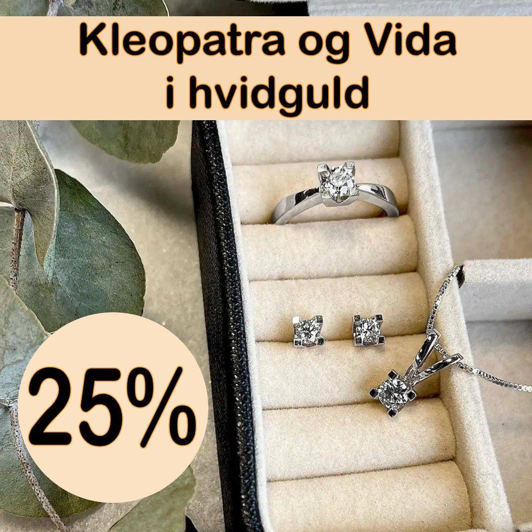 -25&percnt; p&aring; hvidguld fra Kleopatra og Vida