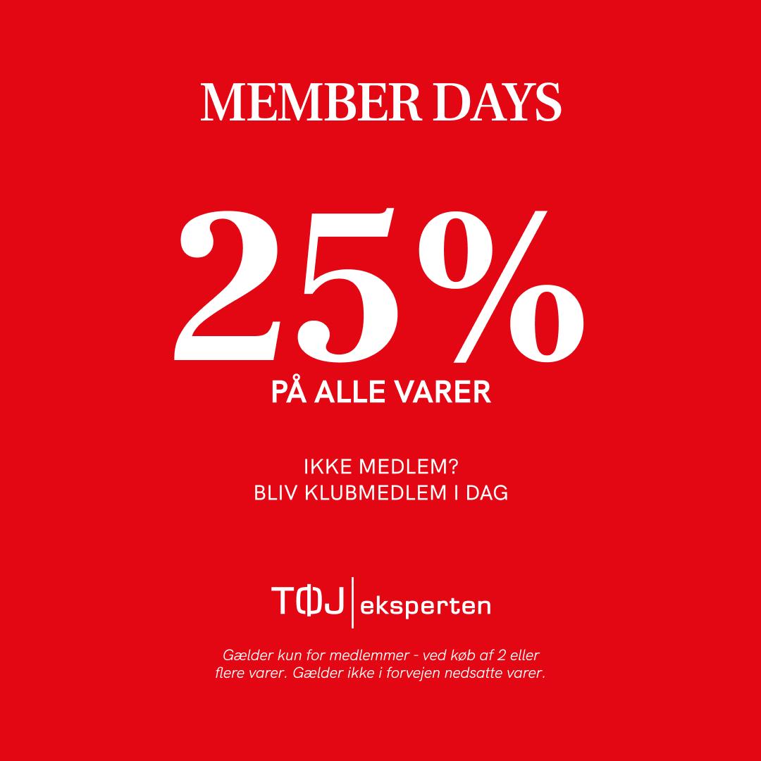 Member Days&colon; Spar 25&percnt; p&aring; alle varer