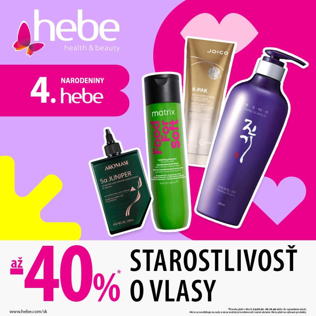 hebe propagačná ponuka -STAROSTLIVOSŤ O VLASY AŽ DO -40 %
