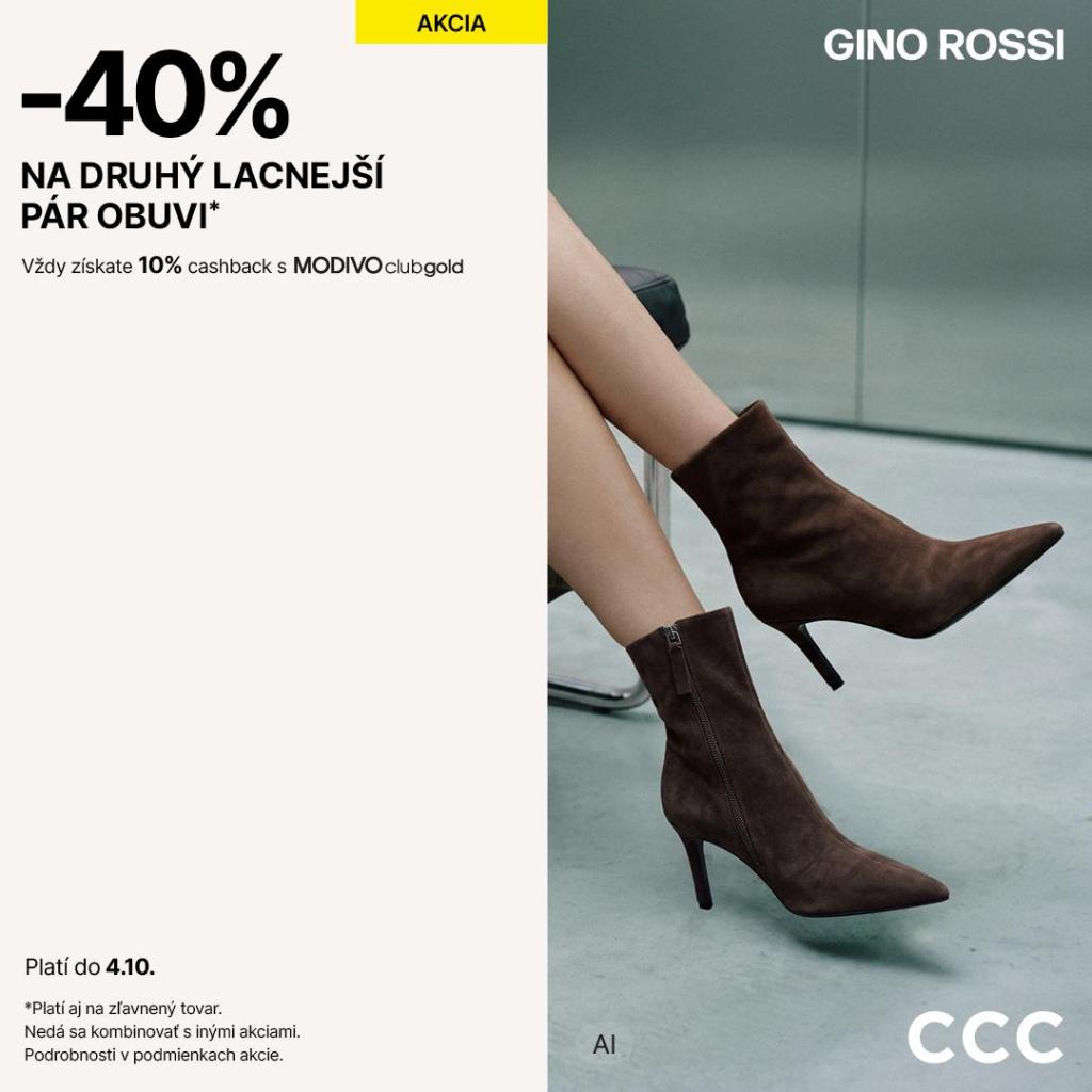 -40 % na druhý pár obuvi v CCC