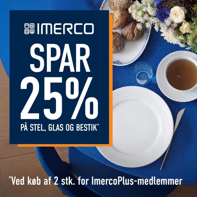 SPAR 25% på stel, glas og bestik*