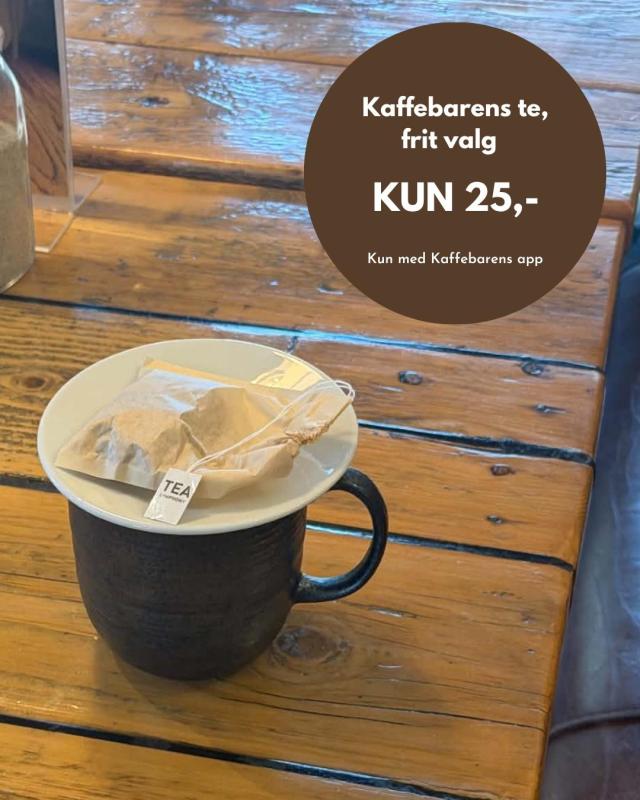 Ugens apptilbud - Kaffebaren te, frit valg KUN 25,-