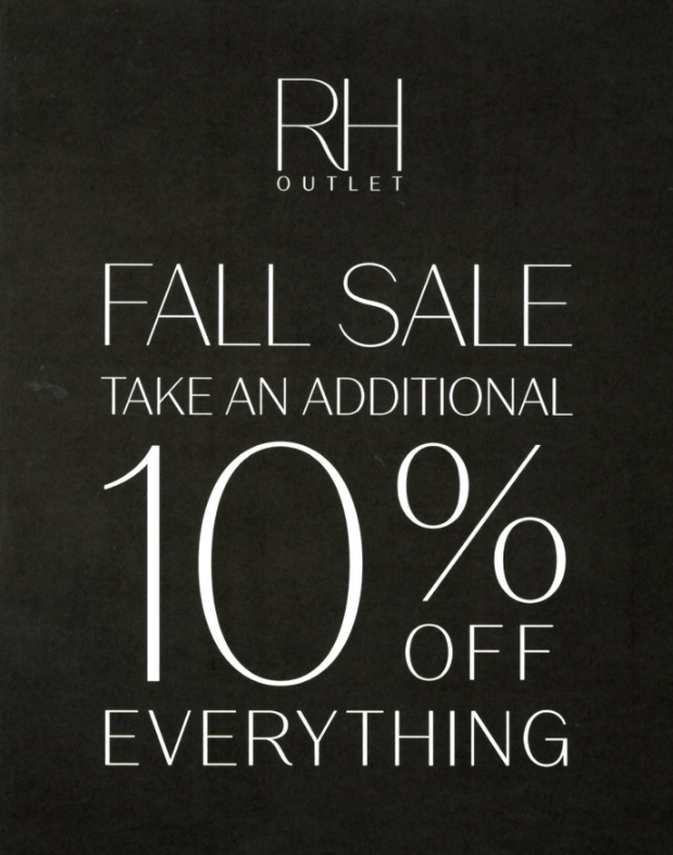 RH Outlet Fall Sale